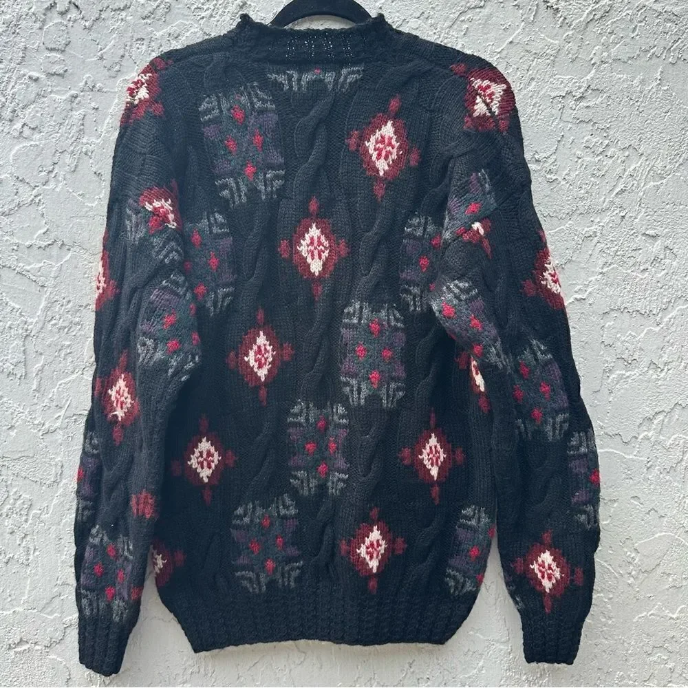 POWERS & GOODE‎ Vintage Sweater Men Size Medium Wool 90’s Cableknit